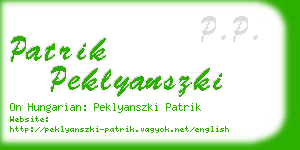 patrik peklyanszki business card